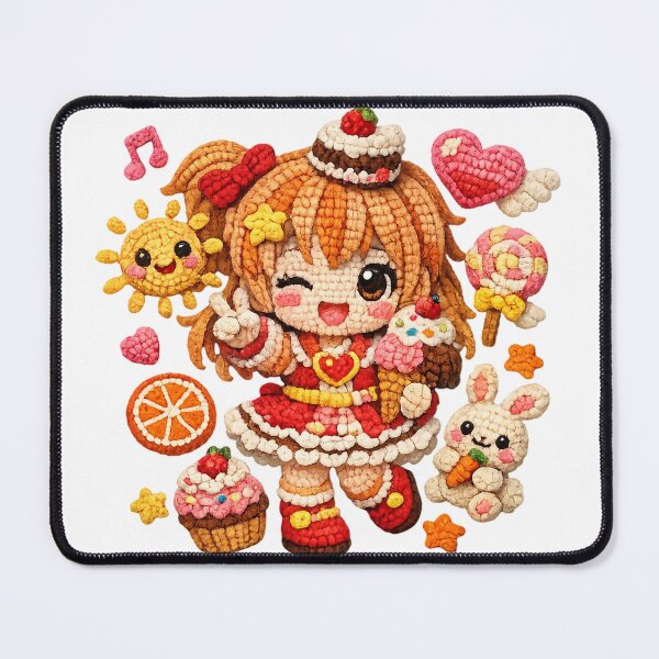 Item preview, Sweet Chibi Girl in Knitted Amigurumi Style designed and sold by newvisionart191.