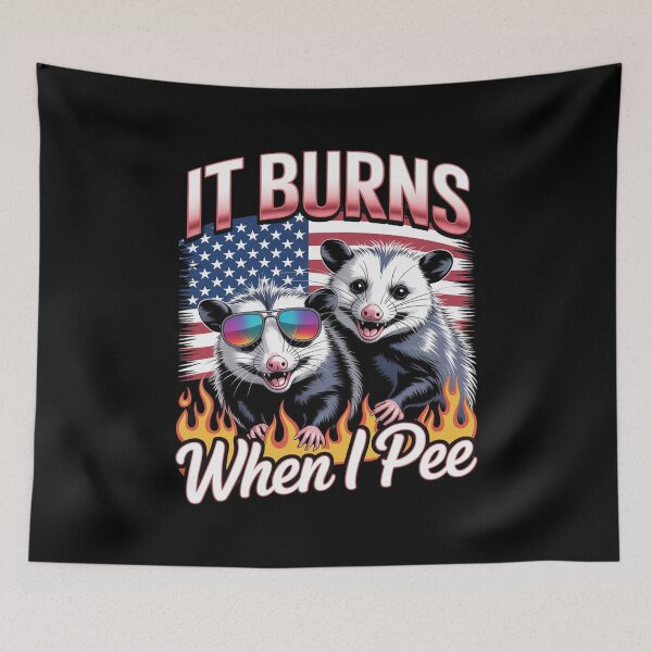 Item preview, It Burns When I Pee Raccoon Possum  designed and sold by RuthGAArt.