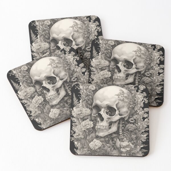 Item preview, Gothic Skull Botanical Illustration Art designed and sold by merikthesecond.