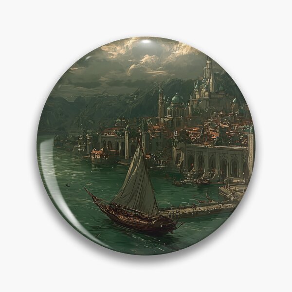 Item preview, Fantasy Port City Panoramic View designed and sold by EnkiMakes.