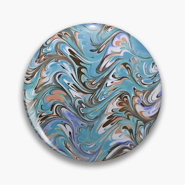 Item preview, Waves In Blue Acrylic Pour Aqueous Surface Design designed and sold by taiche.