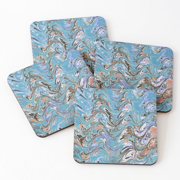 Item preview, Waves In Blue Acrylic Pour Aqueous Surface Design designed and sold by taiche.