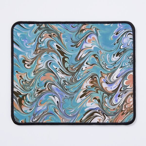 Item preview, Waves In Blue Acrylic Pour Aqueous Surface Design designed and sold by taiche.