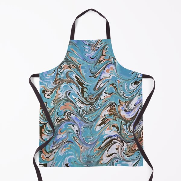 Item preview, Waves In Blue Acrylic Pour Aqueous Surface Design designed and sold by taiche.