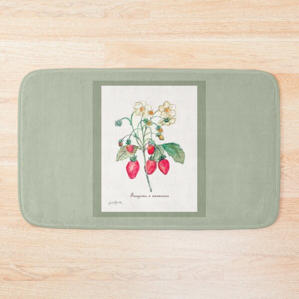 Item preview, Fragaria x Ananassa (strawberry plant) - watercolor illustration designed and sold by Annie Mason Art.