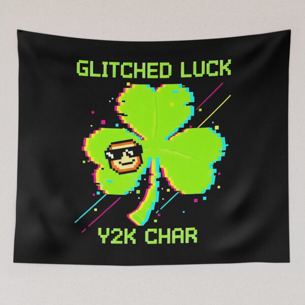 Item preview, Glitched Luck Pixel Clover Design for St. Patrick’s Day with Y2K Charm designed and sold by SplashTastic.