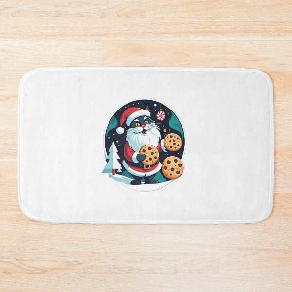 Item preview, Santa cat stealing cookies designed and sold by PixJaipal.