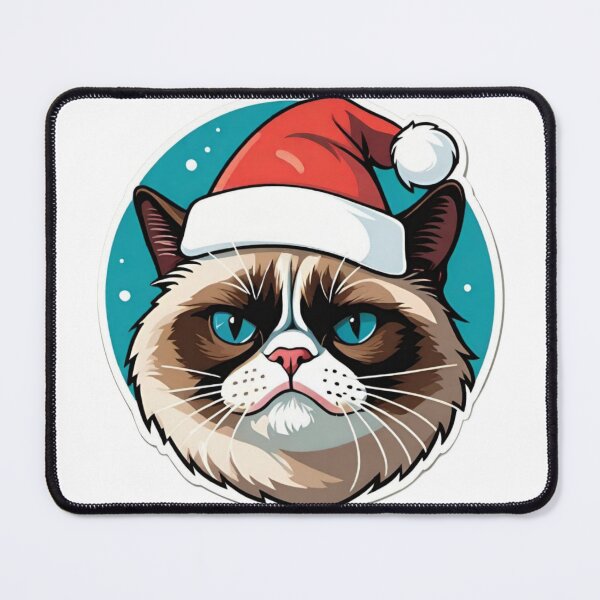 Item preview, Grumpy cat wearing a Santa hat designed and sold by PixJaipal.
