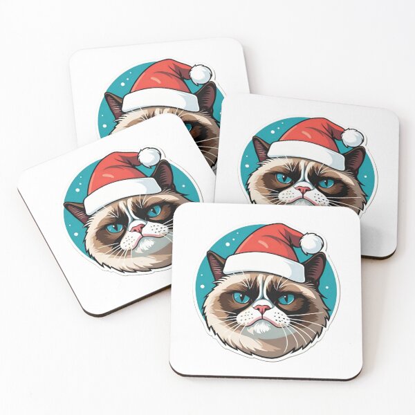 Item preview, Grumpy cat wearing a Santa hat designed and sold by Chimanjaipal .