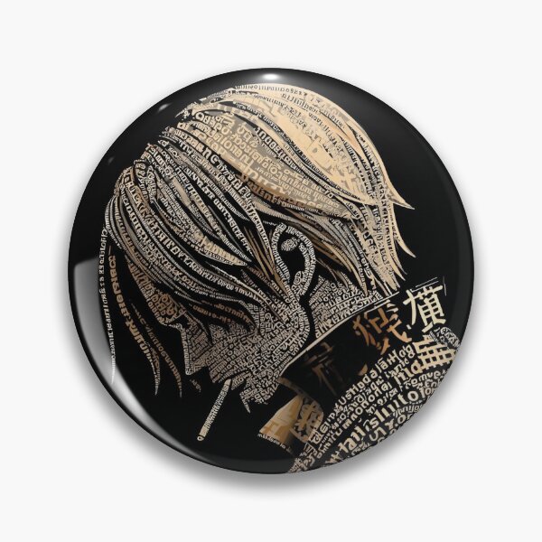Item preview, Typography Samurai Portrait | Golden Japanese Letter Anime Warrior designed and sold by Dyan4.