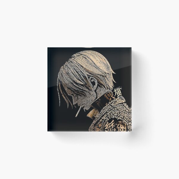 Item preview, Typography Samurai Portrait | Golden Japanese Letter Anime Warrior designed and sold by Dyan4.