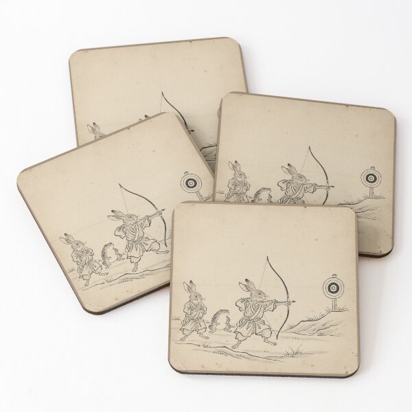 Item preview, Zen Archery: Chōjū-giga Rabbit and Frog - Traditional Japanese Art designed and sold by nori0711.