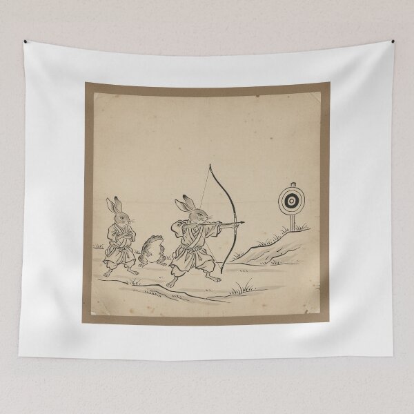 Item preview, Zen Archery: Chōjū-giga Rabbit and Frog - Traditional Japanese Art designed and sold by nori0711.