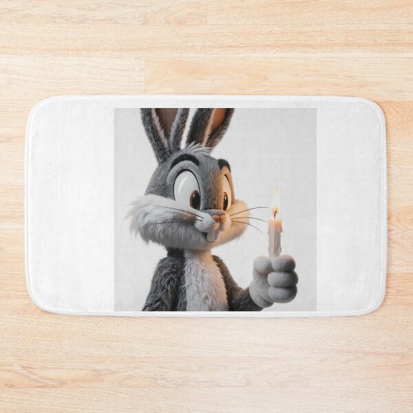 Item preview, Cute Cartoon Bunny Holding Candle – Cozy Character Art designed and sold by zohocreations.