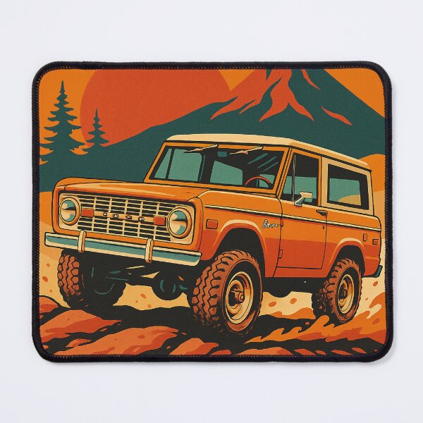 Item preview, Wild Bronco Retro Off-Road Illustration | Rugged Adventure 4x4 Design for Automotive Fans designed and sold by KrintoryTees.