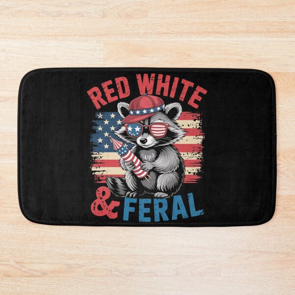 Item preview, Red White & Feral Funny Raccoon 4th Of July Men Women  designed and sold by KotexTemu.