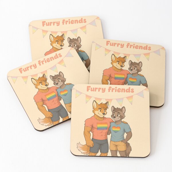 Item preview, Cute Gay Furry Friends – Wholesome LGBTQ Pride Sticker designed and sold by PancakeStation.
