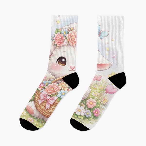 Item preview, Kawaii Floral Lamb – Cute Pastel Aesthetic Animal Art designed and sold by kimkosovo.