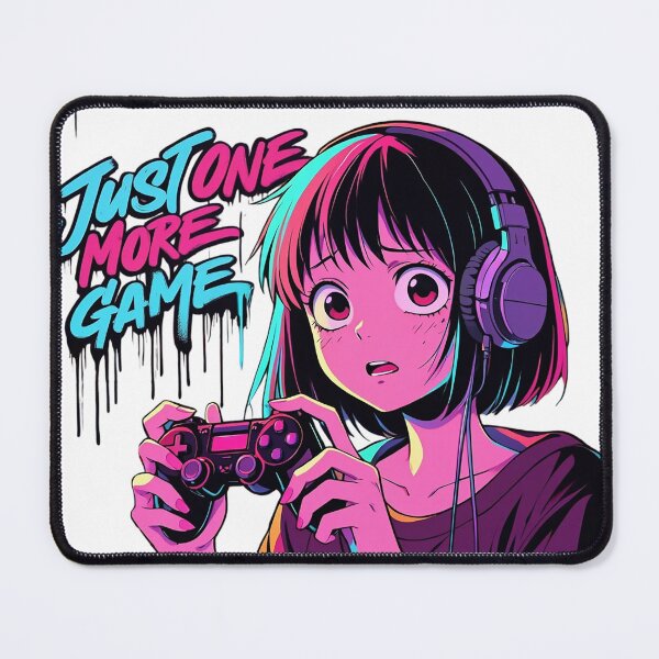 Item preview,  Vibrant Anime Gamer "Just One More Game" designed and sold by newvisionart191.