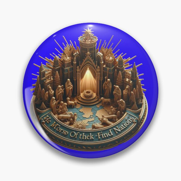 Item preview, Worship of the King of All Nations – 3D Nativity Adoration Label , designed and sold by PaintMeWorld.