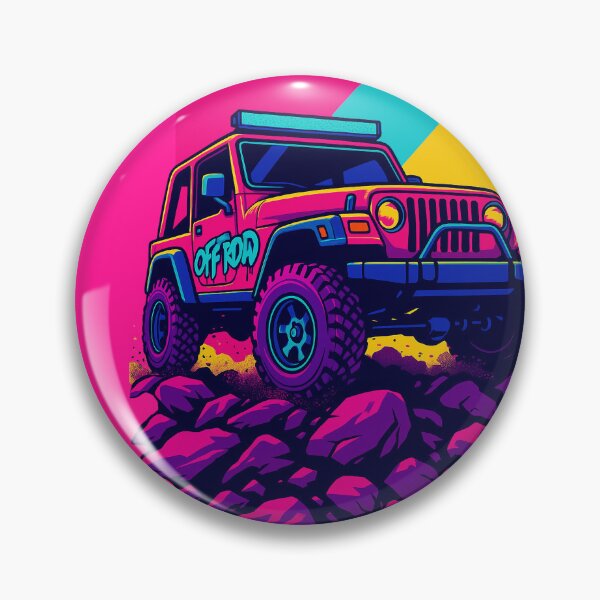 Item preview, Neon Off-Road Pop-Art Illustration | Retro Adventure 4x4 Design for Automotive Fans designed and sold by KrintoryTees.