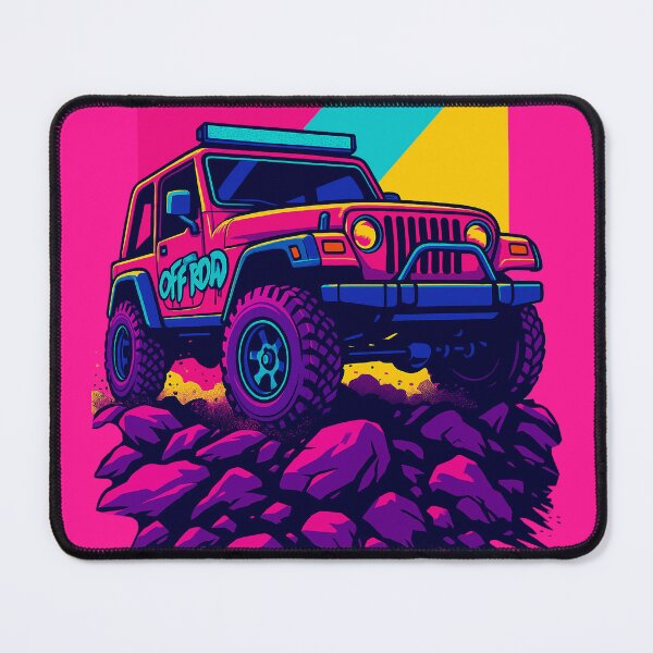 Item preview, Neon Off-Road Pop-Art Illustration | Retro Adventure 4x4 Design for Automotive Fans designed and sold by KrintoryTees.