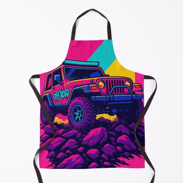 Item preview, Neon Off-Road Pop-Art Illustration | Retro Adventure 4x4 Design for Automotive Fans designed and sold by KrintoryTees.