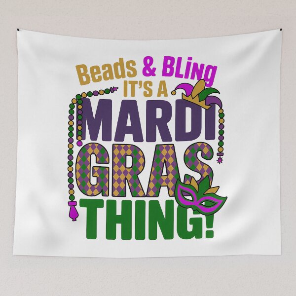 Item preview, Beads and Bling Its A Mardi Gras Thing Festival Retro Mardi Gras designed and sold by BernoNickel.