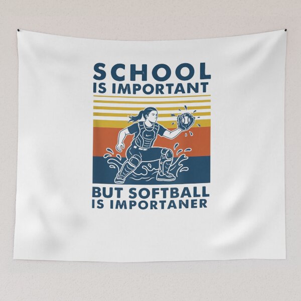 Item preview, School Is Important But Softball Is Importaner Athlete Humor designed and sold by SofenArt.