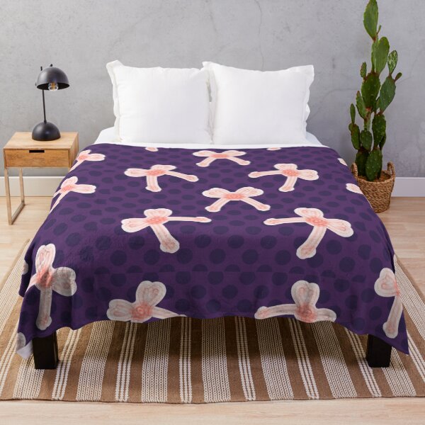 Item preview, Abstract Bow Pattern Cozy Purple Blanket – Soft Aesthetic Repeating Design designed and sold by HopeAndHustle.