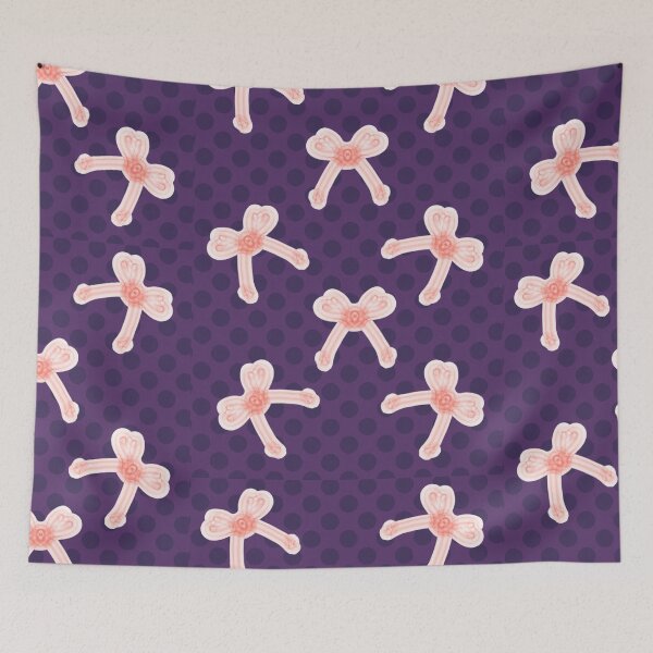 Item preview, Abstract Bow Pattern Cozy Purple Blanket – Soft Aesthetic Repeating Design designed and sold by HopeAndHustle.