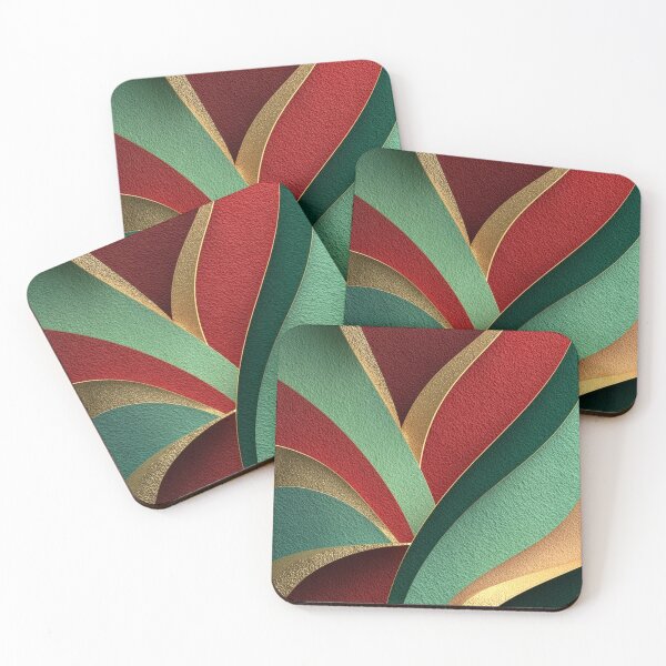 Item preview, Luxury Christmas Abstract – Red Green & Gold Flow designed and sold by NewArt33.