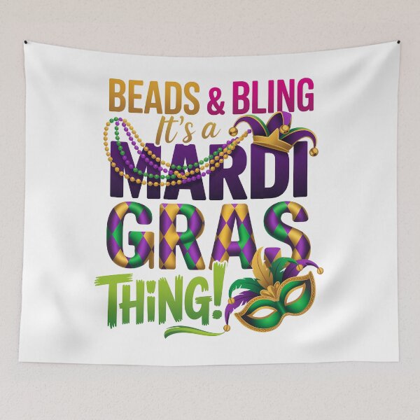 Item preview, Beads and Bling Its A Mardi Gras Thing Fat Tuesday Masquerade Art designed and sold by BernoNickel.