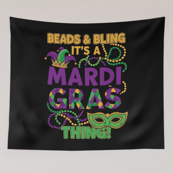 Item preview, Beads and Bling Its A Mardi Gras Thing Purple Green Gold Celebration designed and sold by BernoNickel.