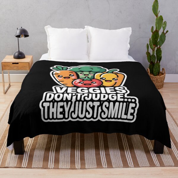 Item preview, Veggies Don’t Judge They Just Smile – Cute Kawaii Vegetable Illustration designed and sold by FatCatCD.