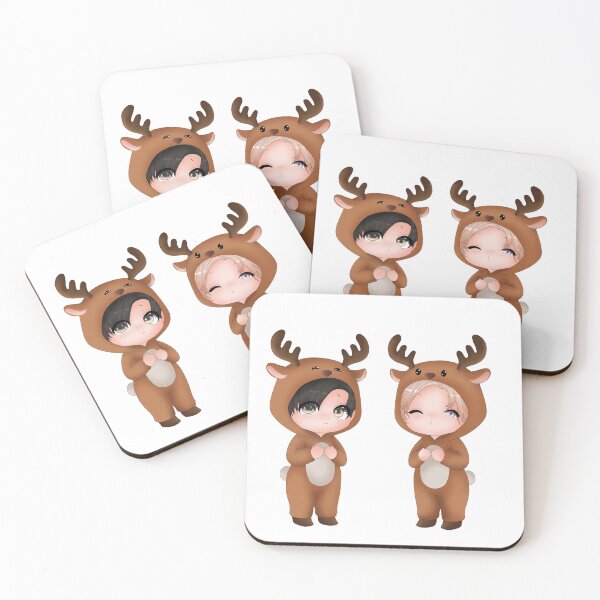 Item preview, Ren & Yaro — Reindeer Onesie Chibis designed and sold by Shizukodrawing.