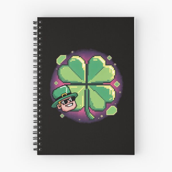 Item preview, Pixel Clover Design with Glowing Aura and Leprechaun Charm for St. Patrick’s Day designed and sold by SplashTastic.