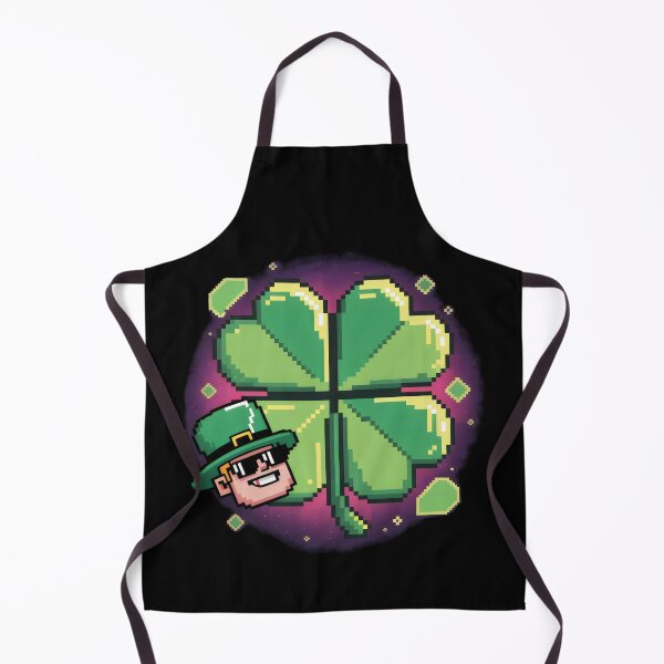 Item preview, Pixel Clover Design with Glowing Aura and Leprechaun Charm for St. Patrick’s Day designed and sold by SplashTastic.