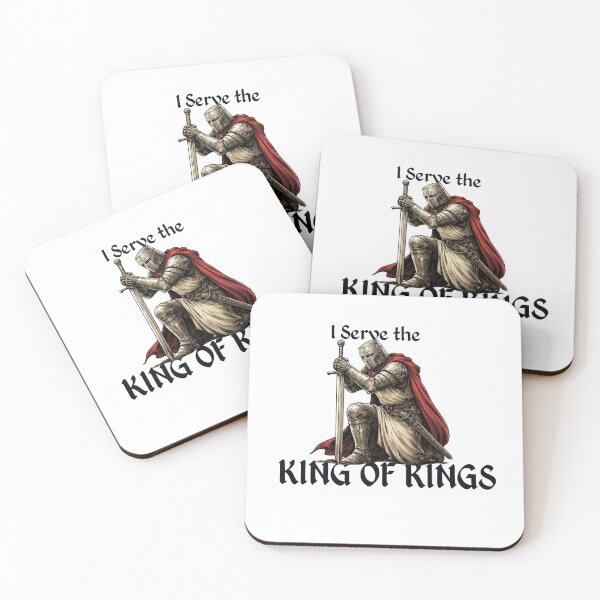 Item preview, I Serve the King of Kings – Kneeling Knight Christian T-Shirt designed and sold by Crumus.