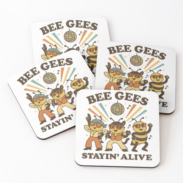 Item preview, Bee Gees Stayin’ Alive Funny Disco Bees designed and sold by LaughLab Apparel.