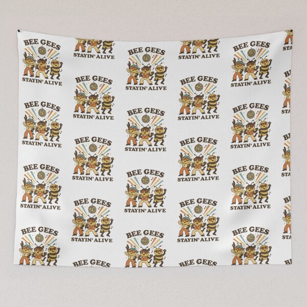 Item preview, Bee Gees Stayin’ Alive Funny Disco Bees designed and sold by LaughLab Apparel.