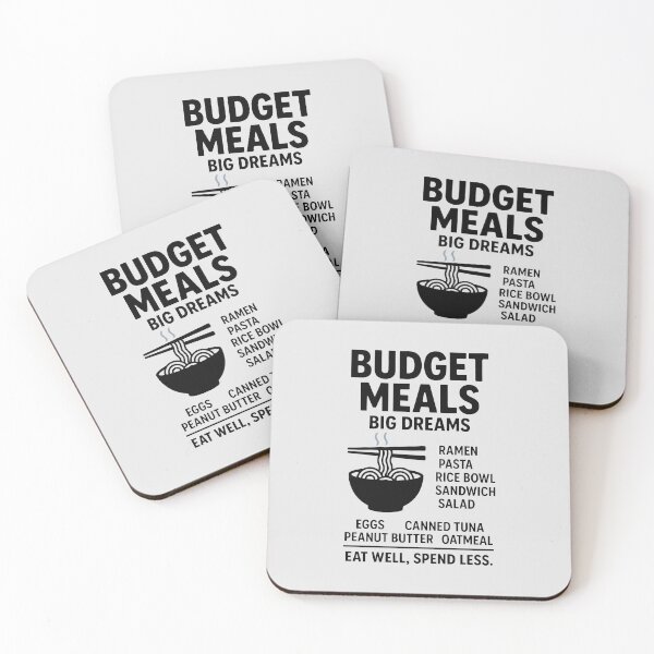 Item preview, Budget Meals Poster with Noodle Bowl and Affordable Food List for Smart Eating designed and sold by SplashTastic.