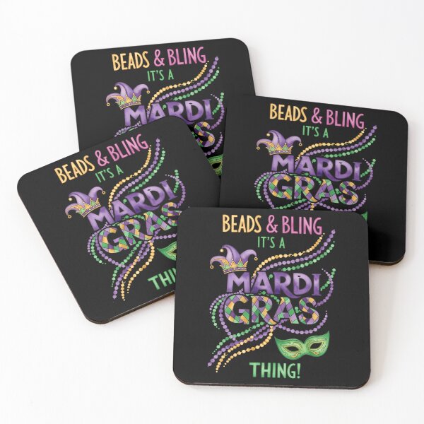 Item preview, Watercolor Mardi Gras Beads & Bling Party designed and sold by BernoNickel.