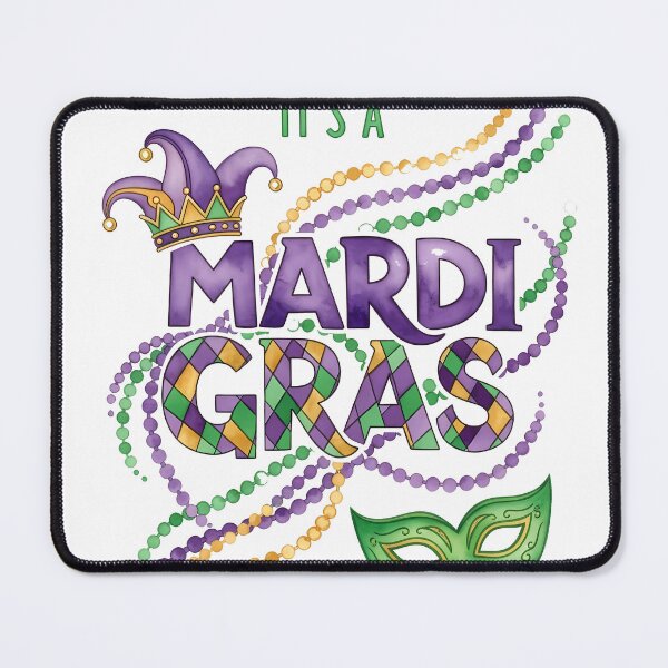 Item preview, Watercolor Mardi Gras Beads & Bling Party designed and sold by BernoNickel.