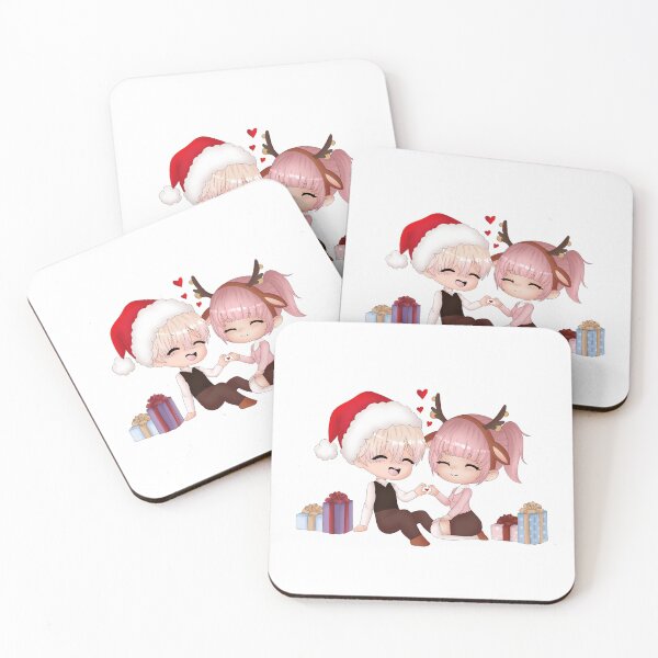 Item preview, Aiden & Luce — Holiday Heart Chibi Moment designed and sold by Shizukodrawing.