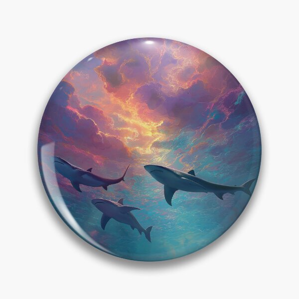 Item preview, Sharks in a Psychedelic Sea designed and sold by EnkiMakes.