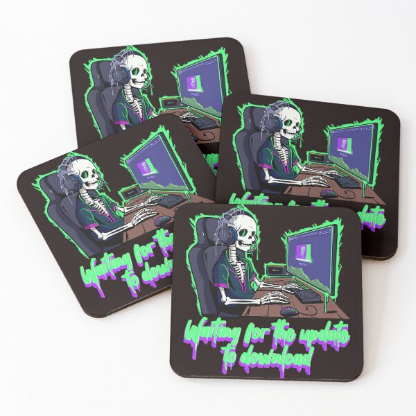 Item preview, Skeleton Gamer Waiting for Update Download designed and sold by newvisionart191.