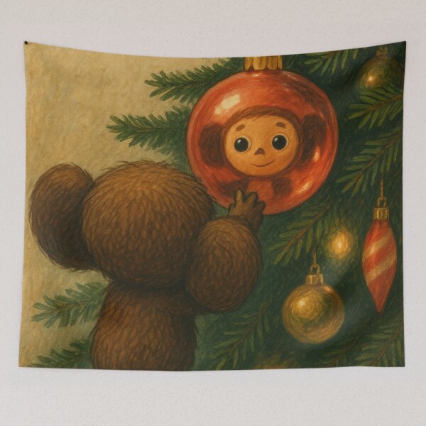 Item preview, Cheburashka & The Christmas Ball designed and sold by Russian101.