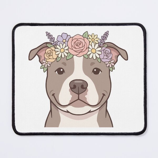 Item preview, Sweet Pibble – Gentle Pit Bull with Pastel Flower Crown designed and sold by Petzzz.