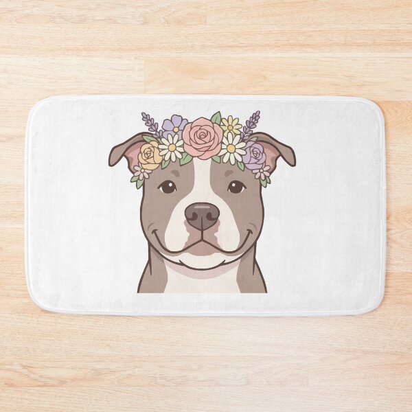 Item preview, Sweet Pibble – Gentle Pit Bull with Pastel Flower Crown designed and sold by Petzzz.